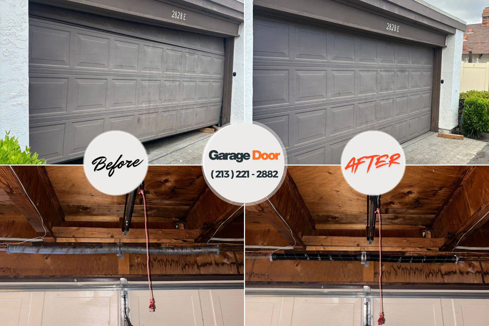 Before and after: garage door repair Meade, KS